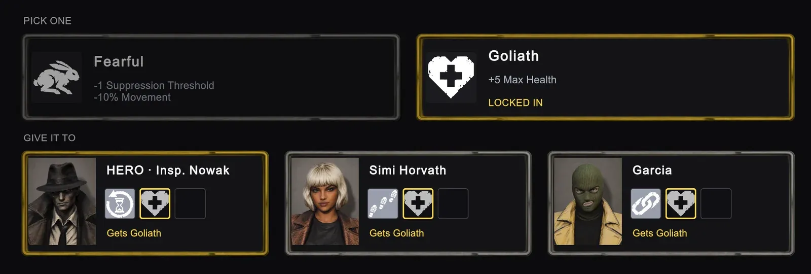 The scar reward with Goliath locked in