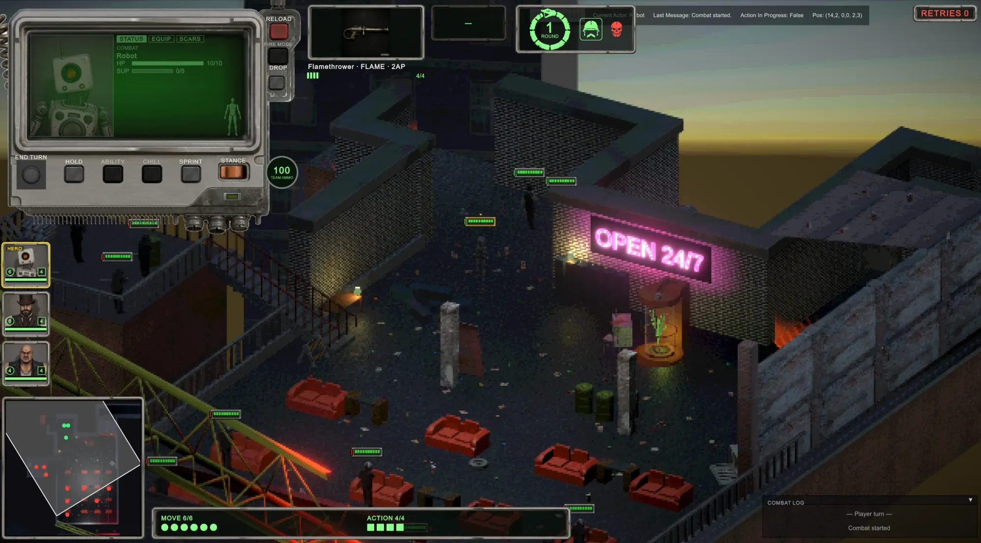 A Mission 4 rooftop with its walls standing